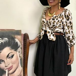 Jacquard High Waisted Black Skirt